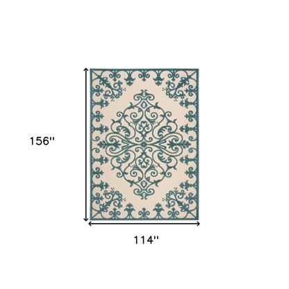 10' X 13' Aqua Indoor Outdoor Area Rug HomeRoots
