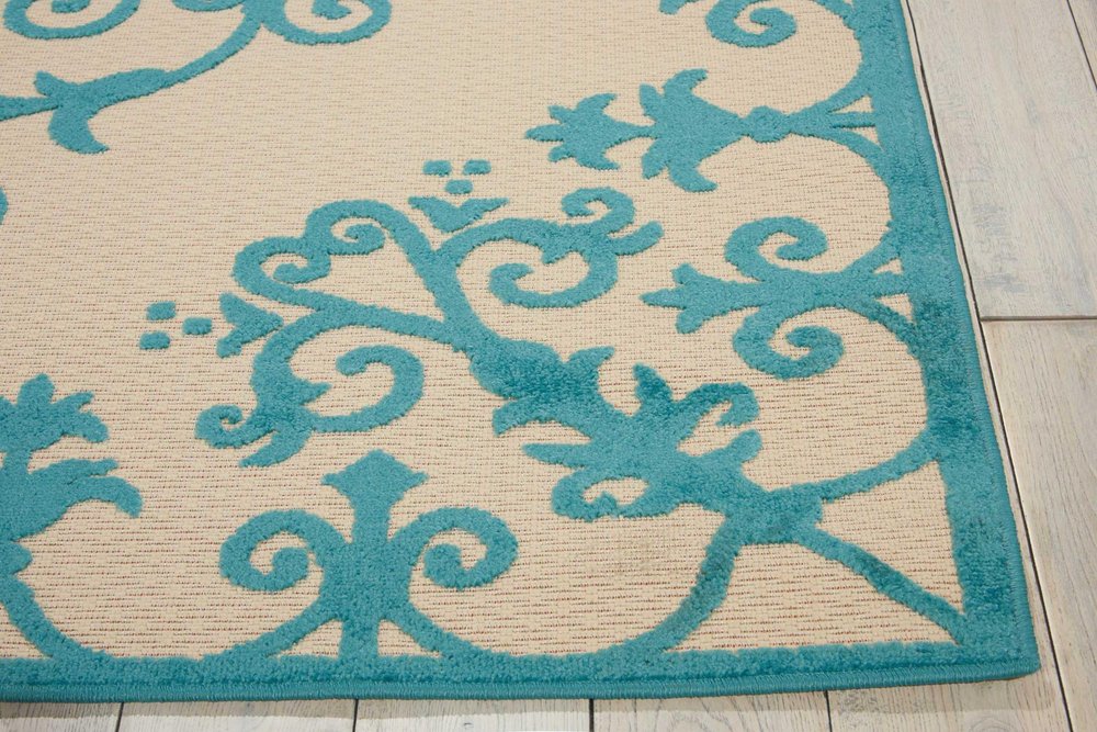 10' X 13' Aqua Indoor Outdoor Area Rug — view 5