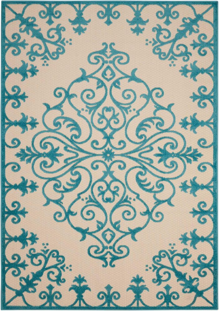10' X 13' Aqua Indoor Outdoor Area Rug HomeRoots
