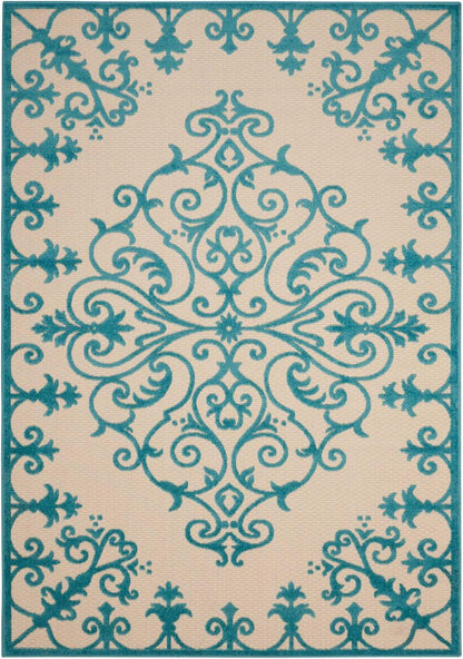 10' X 13' Aqua Indoor Outdoor Area Rug HomeRoots