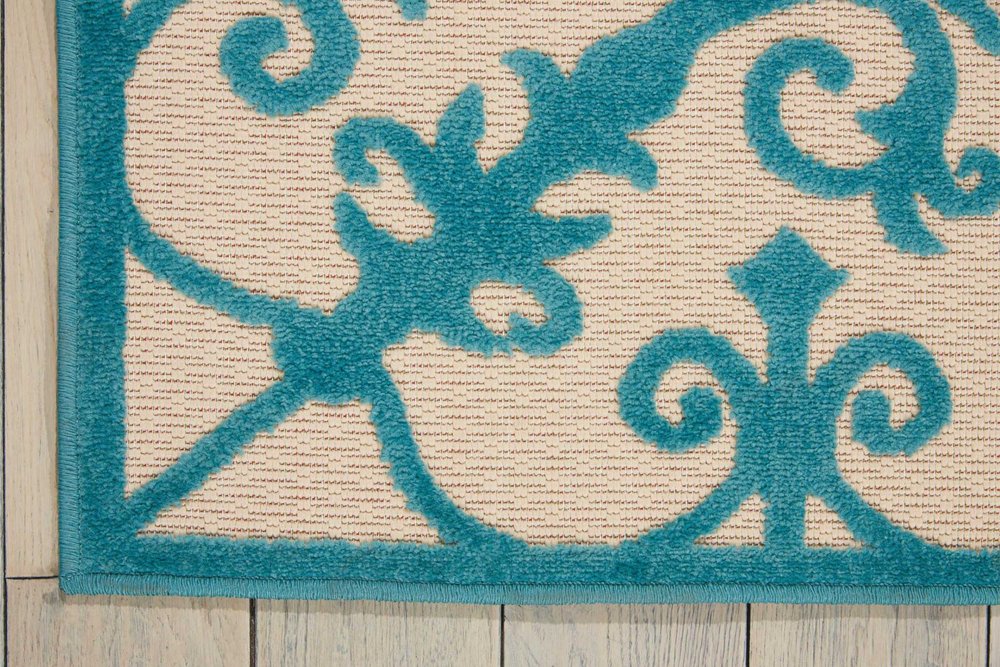 10' X 13' Aqua Indoor Outdoor Area Rug HomeRoots