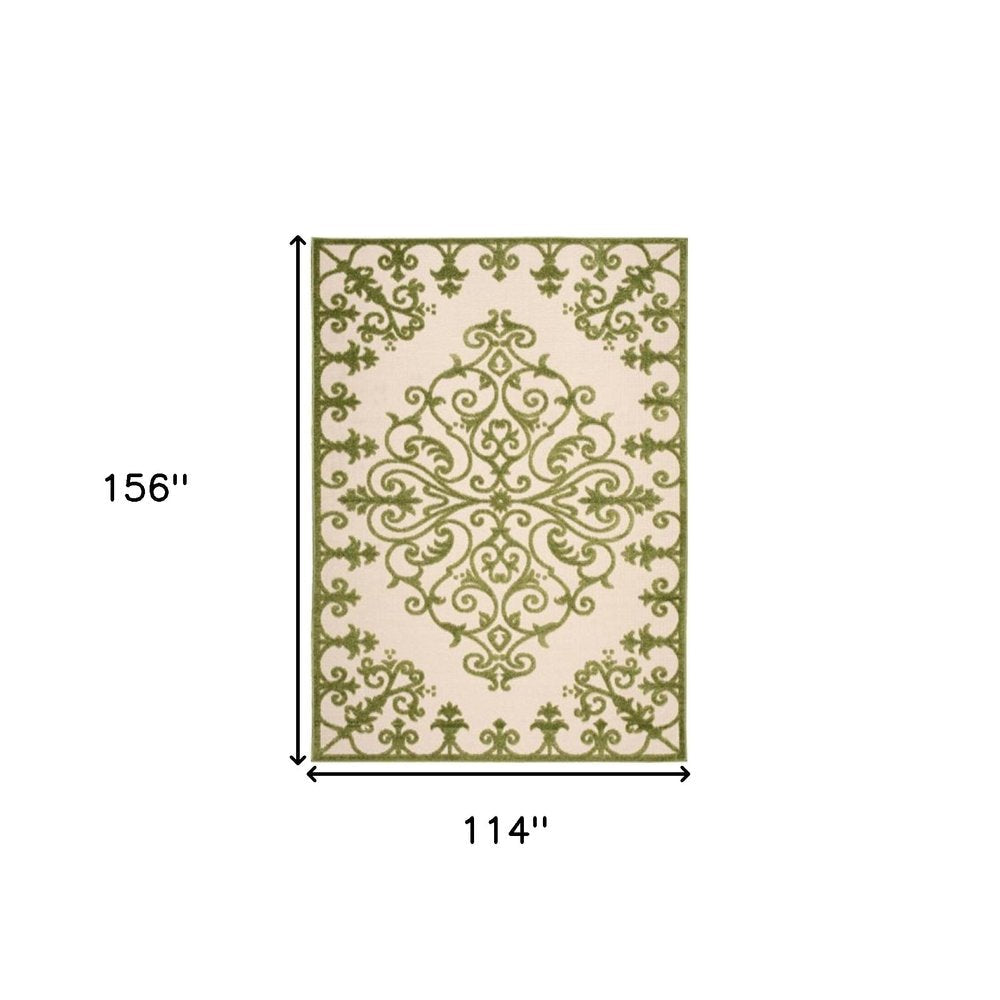 10' X 13' Green Indoor Outdoor Area Rug — view 1