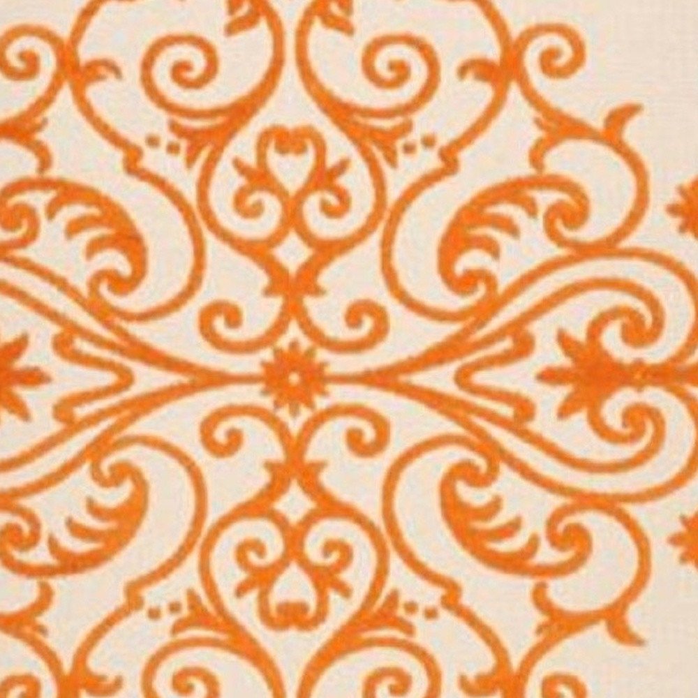 10' X 13' Orange And Ivory Indoor Outdoor Area Rug — view 3