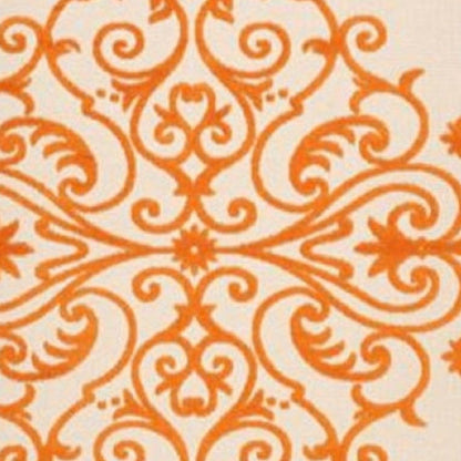 10' X 13' Orange And Ivory Indoor Outdoor Area Rug HomeRoots