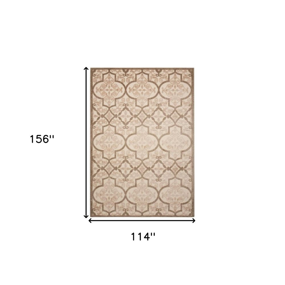 10' X 13' Cream Indoor Outdoor Area Rug — view 1