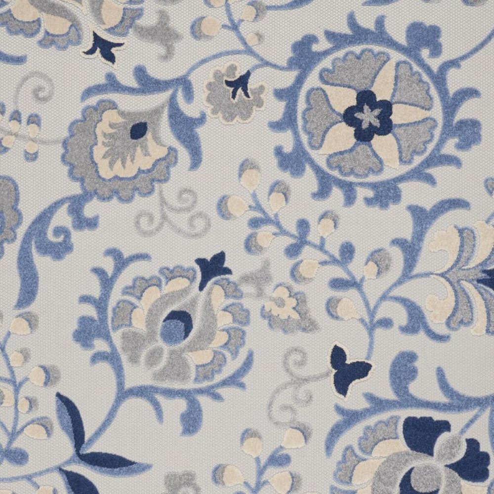 12' X 15' Blue And Gray Indoor Outdoor Area Rug — view 3