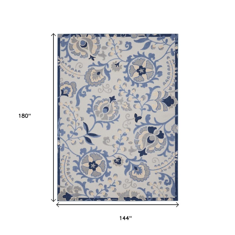 12' X 15' Blue And Gray Indoor Outdoor Area Rug HomeRoots