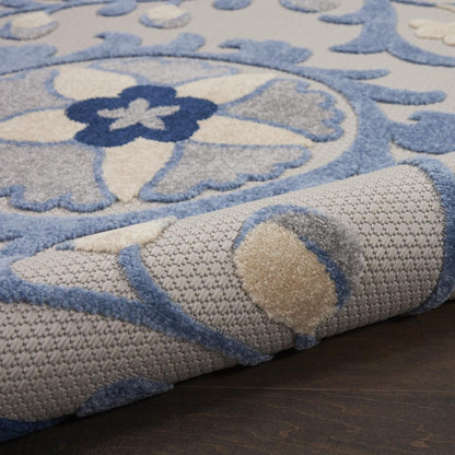 6' Blue And Gray Indoor Outdoor Runner Rug HomeRoots