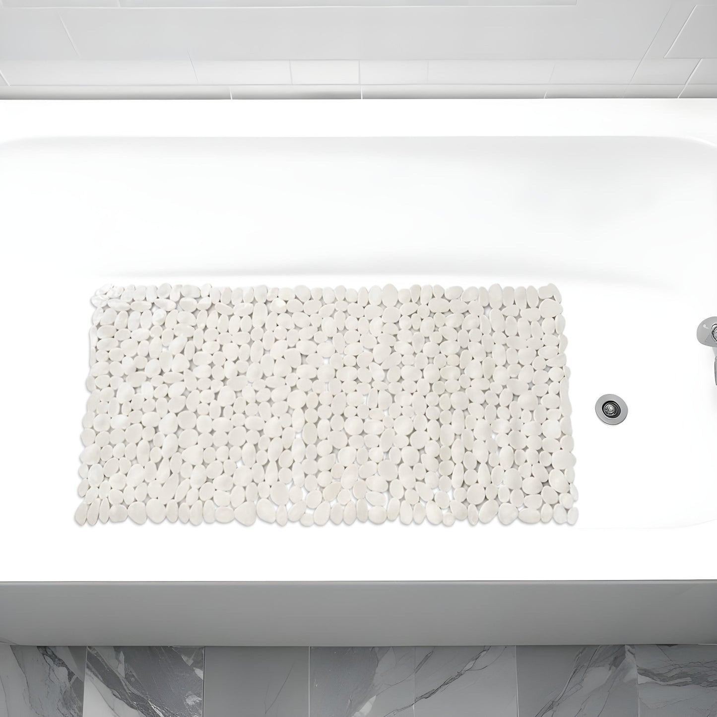 35" Beige Spa Pebbles Non Slip Bathtub Mat