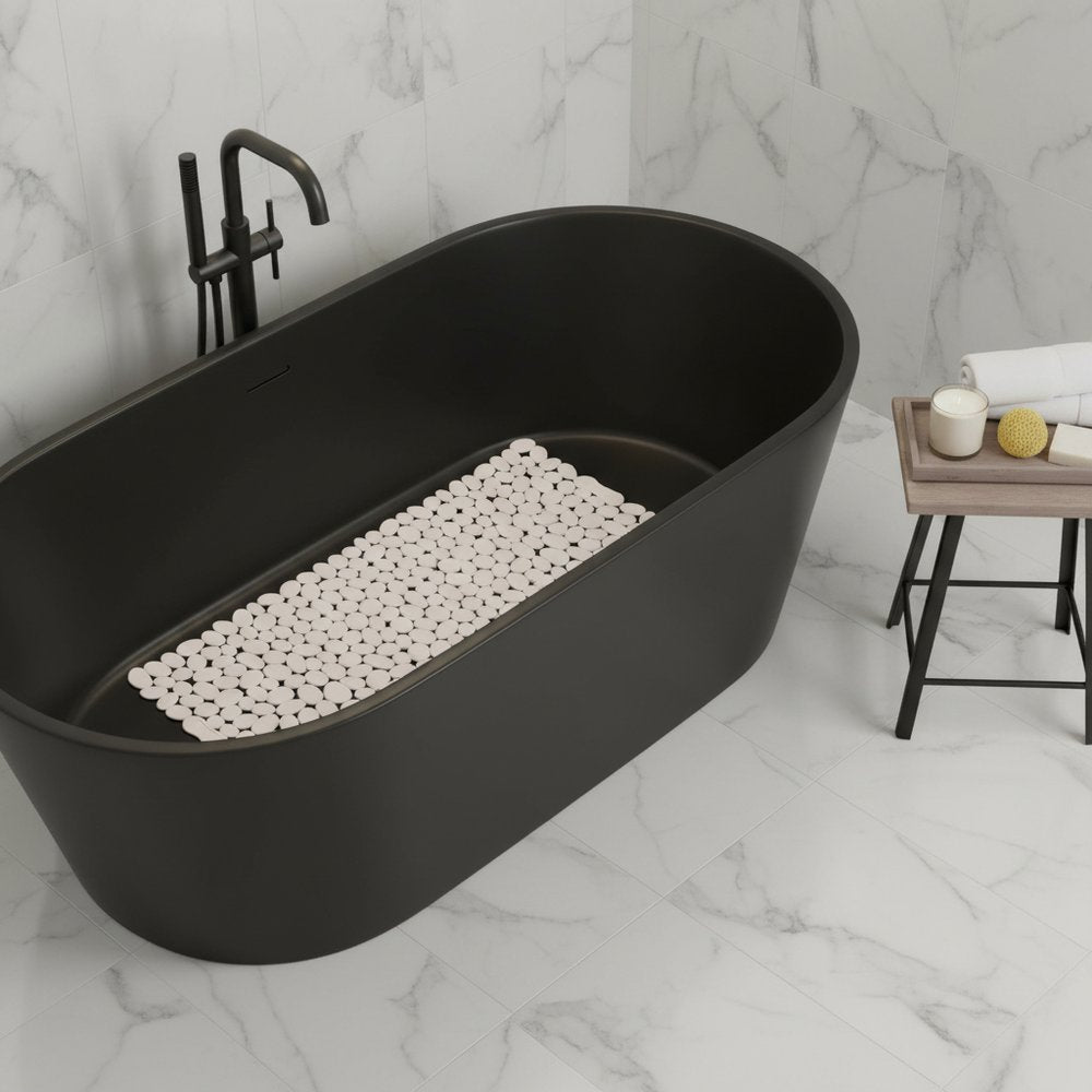 35" Beige Spa Pebbles Non Slip Bathtub Mat HomeRoots