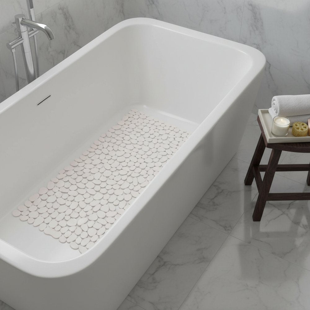 35" Beige Spa Pebbles Non Slip Bathtub Mat HomeRoots