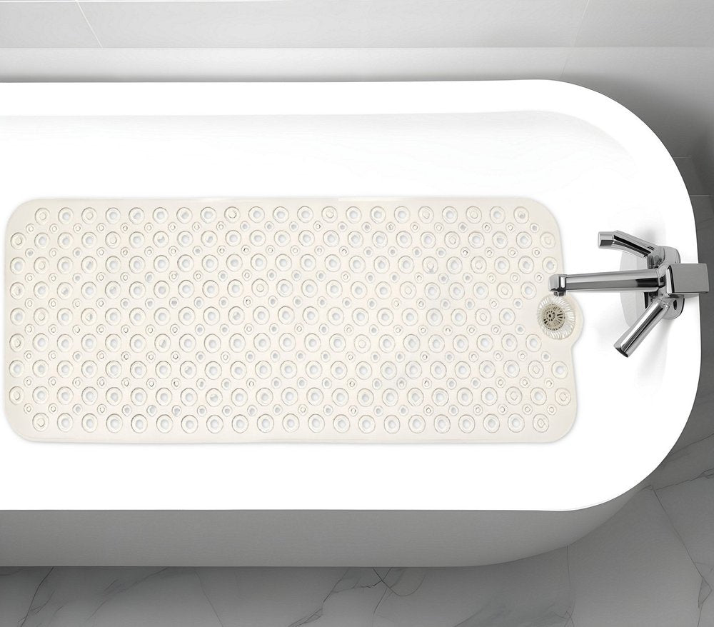 40" Beige Latex Bubbles Non Slip Shower Mat HomeRoots