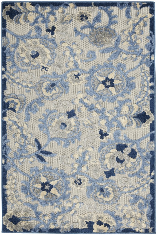 3' X 4' Blue And Gray Indoor Outdoor Area Rug HomeRoots
