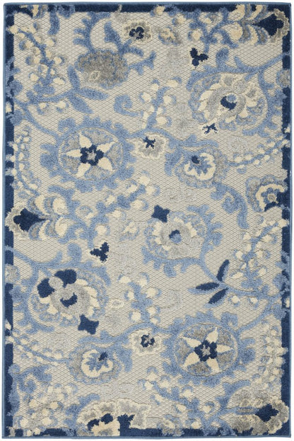 3' X 4' Blue And Gray Indoor Outdoor Area Rug HomeRoots