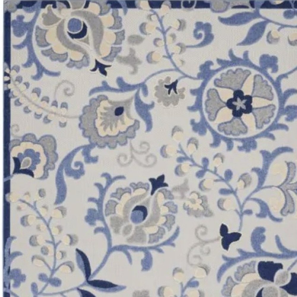 3' X 4' Blue And Gray Indoor Outdoor Area Rug HomeRoots