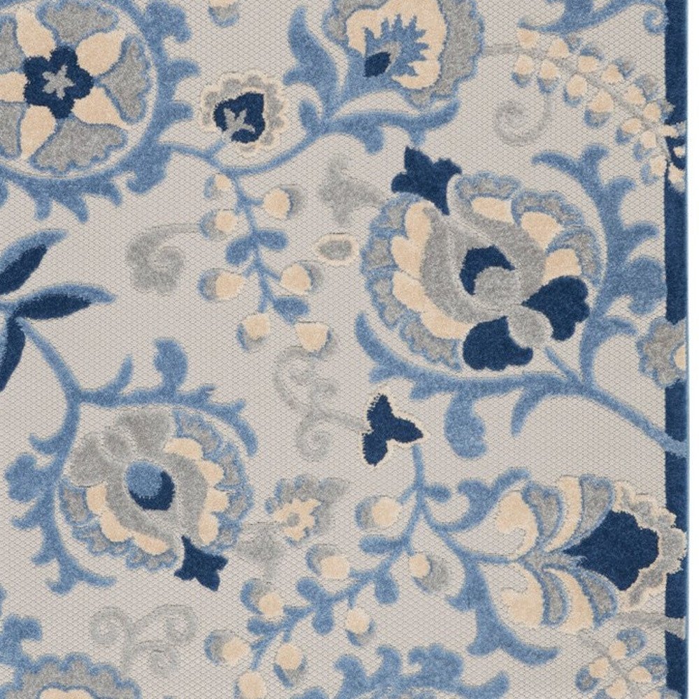6' X 9' Blue And Gray Indoor Outdoor Area Rug HomeRoots