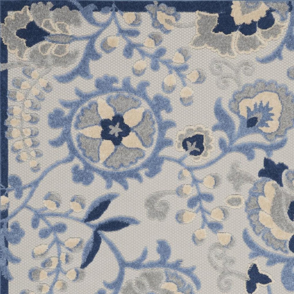 6' X 9' Blue And Gray Indoor Outdoor Area Rug HomeRoots