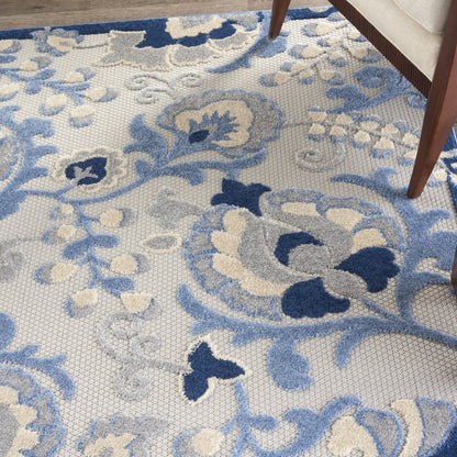 6' X 9' Blue And Gray Indoor Outdoor Area Rug HomeRoots