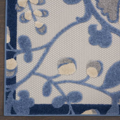9' X 12' Blue And Gray Indoor Outdoor Area Rug HomeRoots