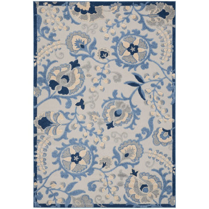 9' X 12' Blue And Gray Indoor Outdoor Area Rug HomeRoots