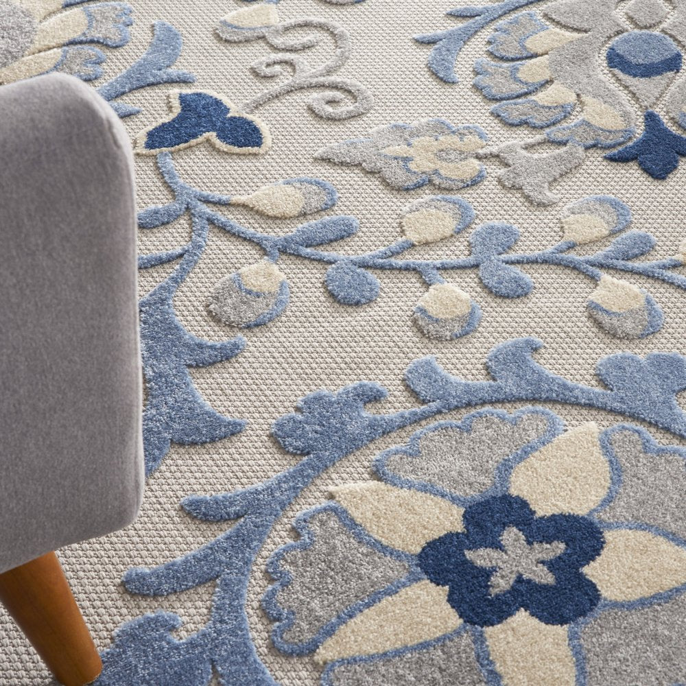 9' X 12' Blue And Gray Indoor Outdoor Area Rug — view 6