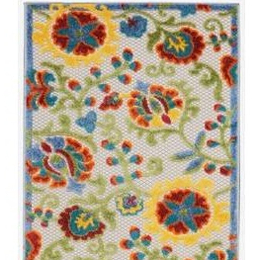 10' Ivory Indoor Outdoor Runner Rug — view 3