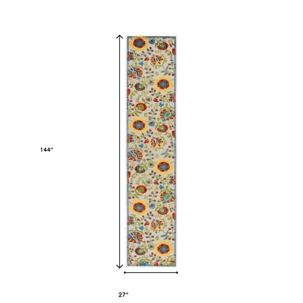 12' Ivory Indoor Outdoor Runner Rug HomeRoots