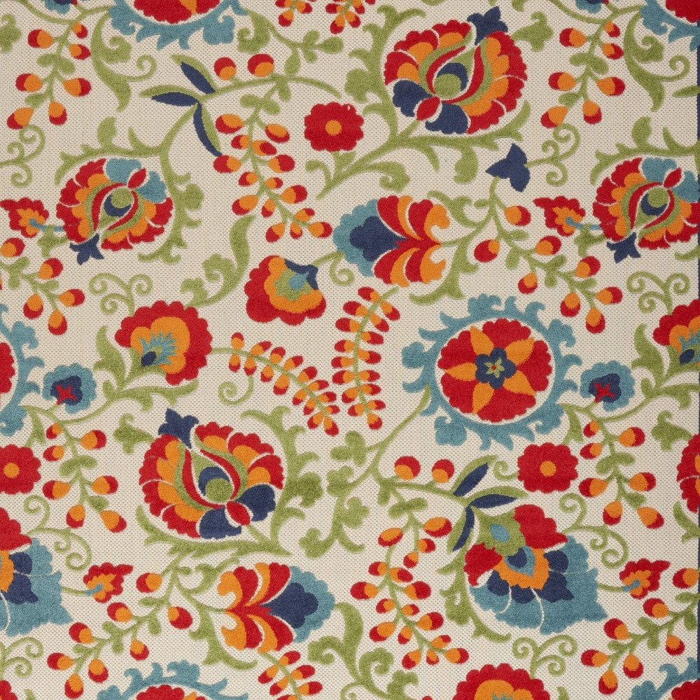 9' X 12' Blue And Beige Indoor Outdoor Area Rug — view 1