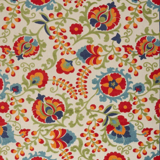 9' X 12' Blue And Beige Indoor Outdoor Area Rug