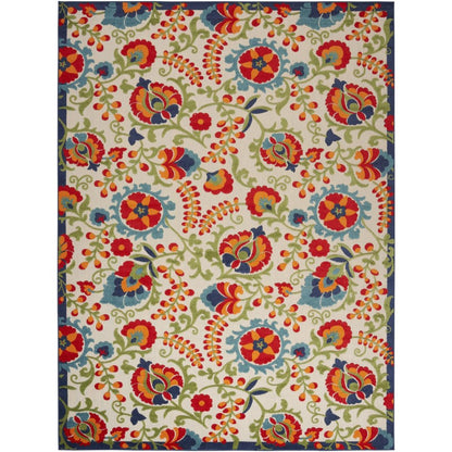 9' X 12' Blue And Beige Indoor Outdoor Area Rug HomeRoots