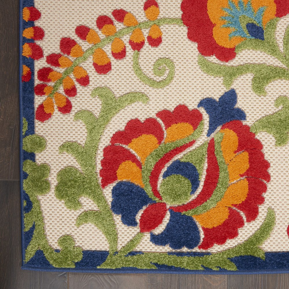 10' X 13' Blue And Beige Indoor Outdoor Area Rug HomeRoots