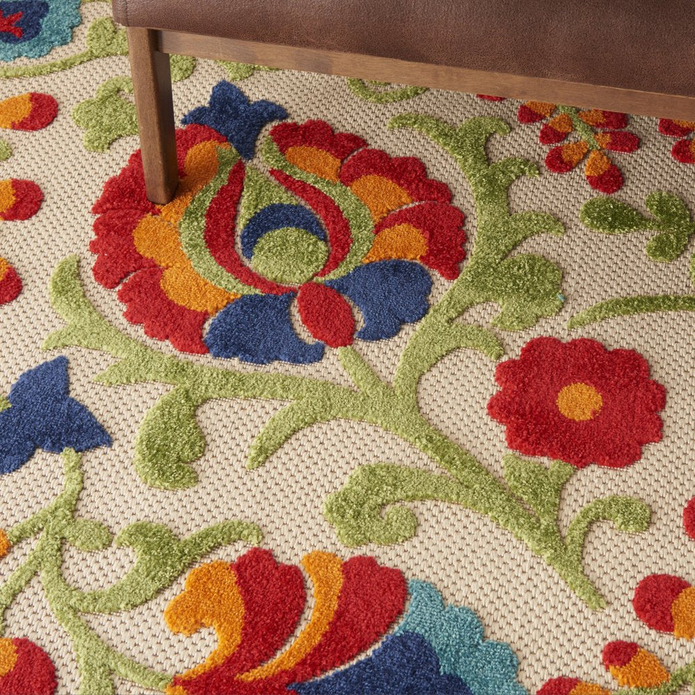 10' X 13' Blue And Beige Indoor Outdoor Area Rug HomeRoots