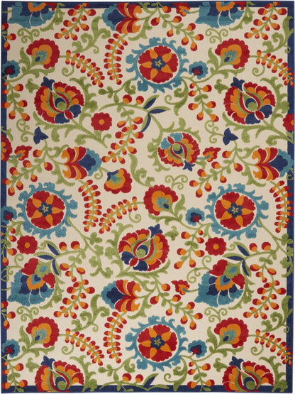 10' X 13' Blue And Beige Indoor Outdoor Area Rug HomeRoots