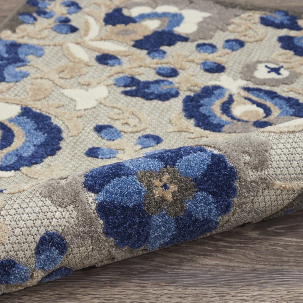 10' X 13' Blue And Gray Indoor Outdoor Area Rug HomeRoots