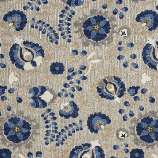 10' X 13' Blue And Gray Indoor Outdoor Area Rug