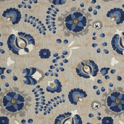 10' X 13' Blue And Gray Indoor Outdoor Area Rug HomeRoots