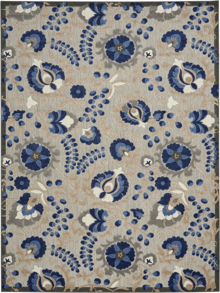 10' X 13' Blue And Gray Indoor Outdoor Area Rug HomeRoots