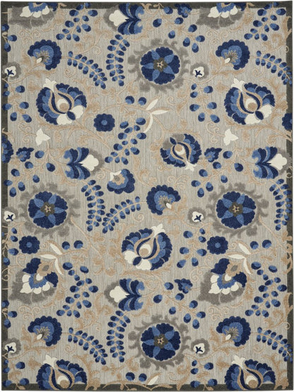 10' X 13' Blue And Gray Indoor Outdoor Area Rug HomeRoots