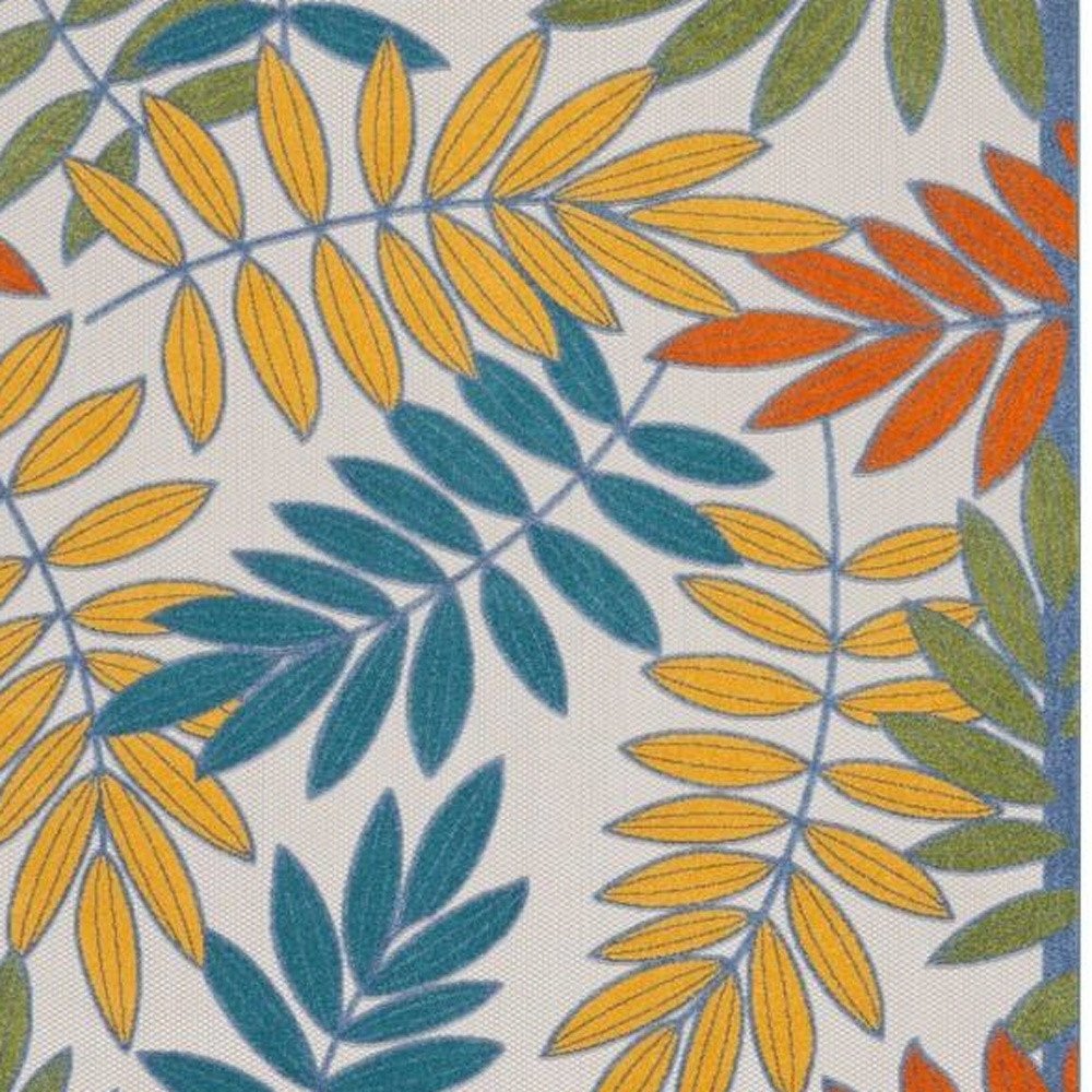 12' X 15' Ivory And Blue Indoor Outdoor Area Rug — view 2