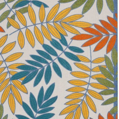 12' X 15' Ivory And Blue Indoor Outdoor Area Rug HomeRoots