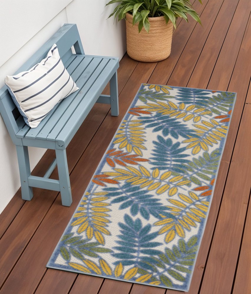 6' Ivory Indoor Outdoor Runner Rug — view 4