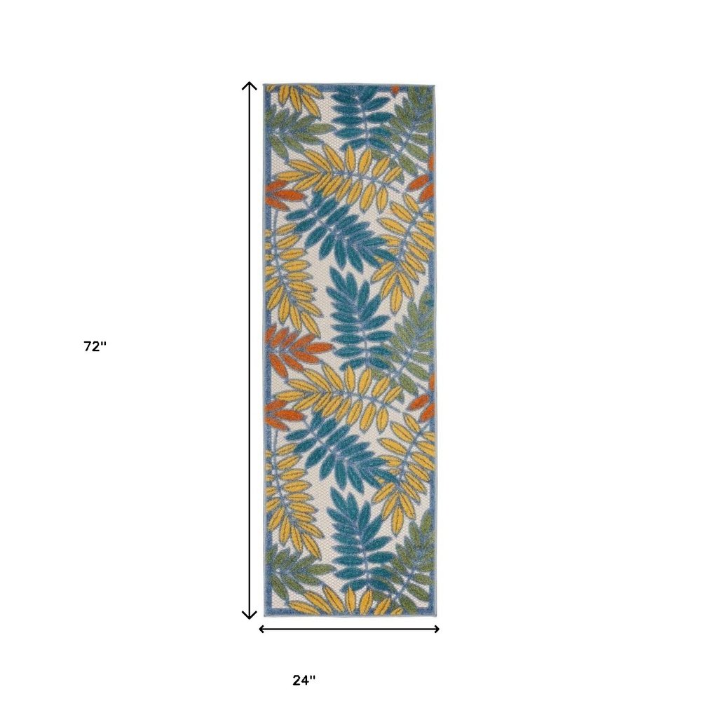 6' Ivory Indoor Outdoor Runner Rug HomeRoots