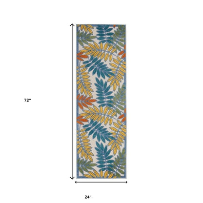 6' Ivory Indoor Outdoor Runner Rug HomeRoots