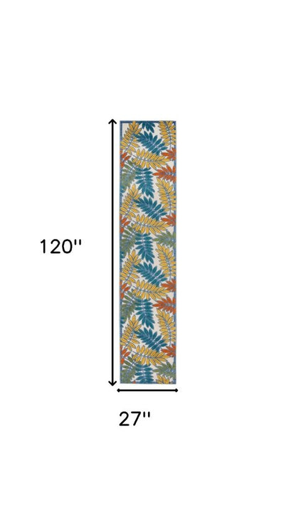 10' Ivory Indoor Outdoor Runner Rug HomeRoots