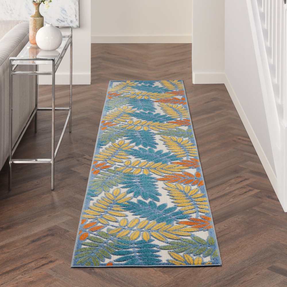 10' Ivory Indoor Outdoor Runner Rug — view 7