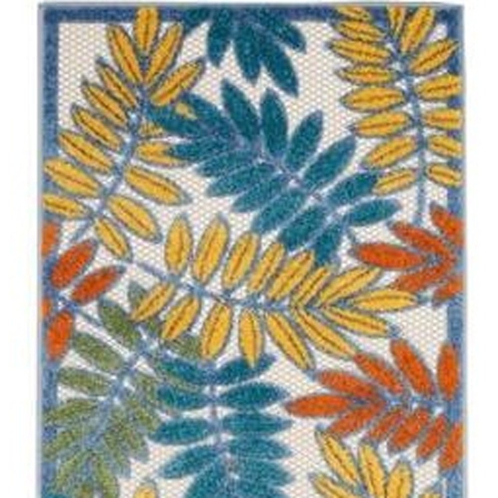 12' Teal Blue Indoor Outdoor Runner Rug — view 2