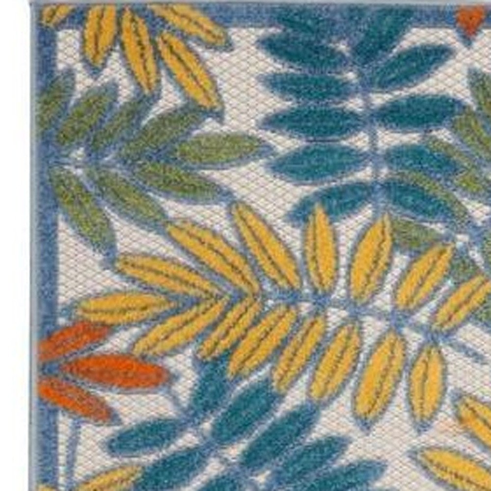 8' Ivory Indoor Outdoor Runner Rug — view 1