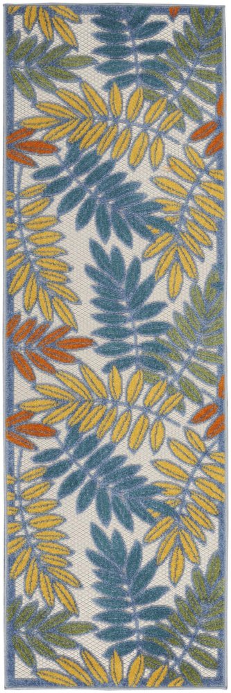 8' Ivory Indoor Outdoor Runner Rug — view 8