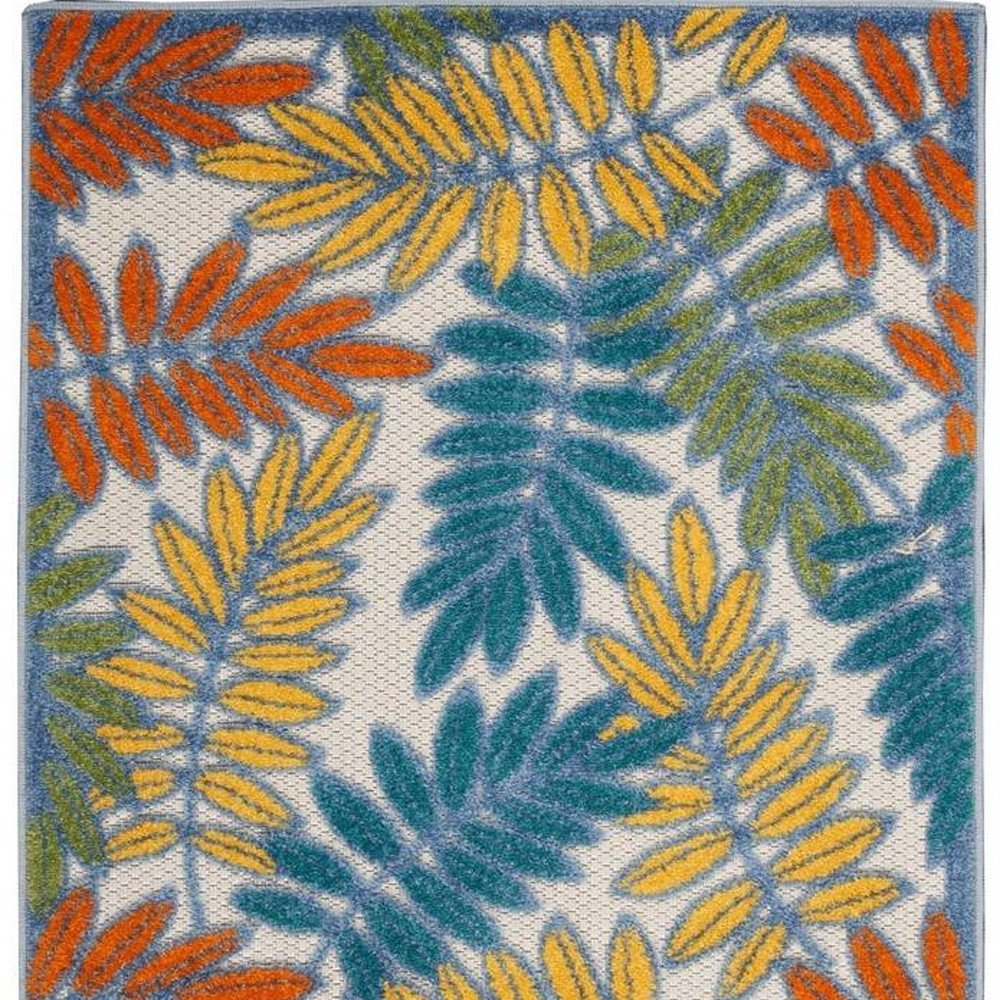 3' X 4' Ivory And Blue Indoor Outdoor Area Rug — view 3