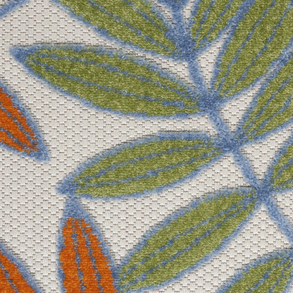 9' X 12' Ivory And Blue Indoor Outdoor Area Rug HomeRoots